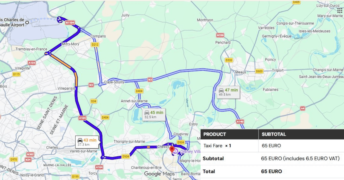 Paris CDG Airport to Disneyland Hotel