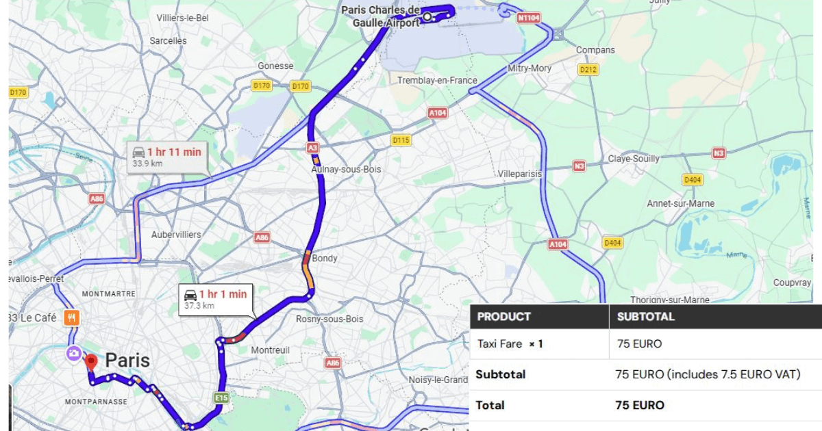 Paris CDG Airport to Hôtel Lutetia