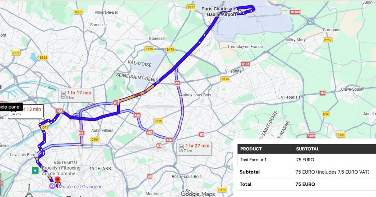 Paris CDG Airport to Hôtel Ritz Paris