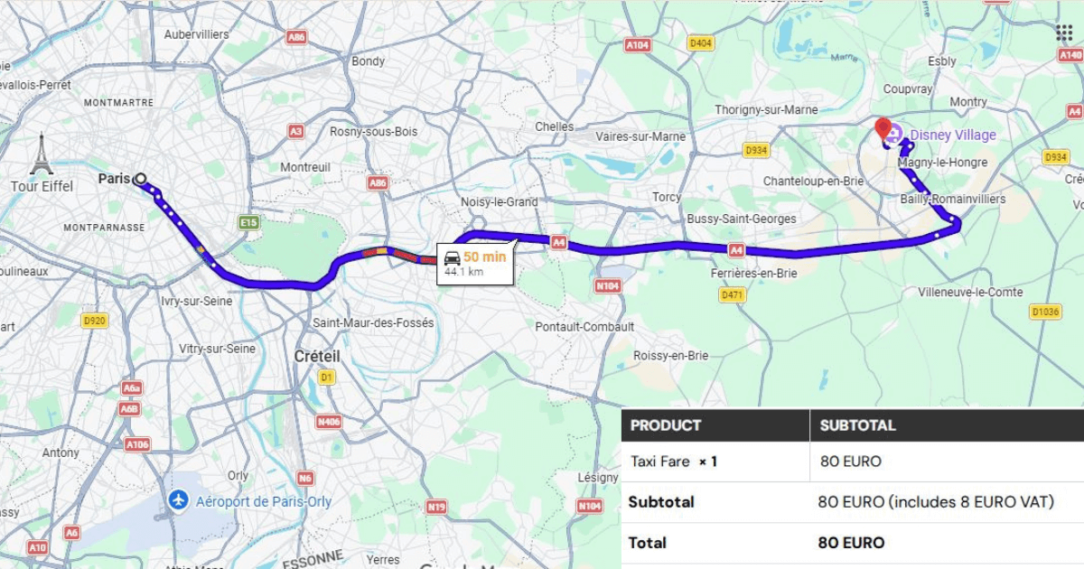 Paris City to Disneyland Hotel