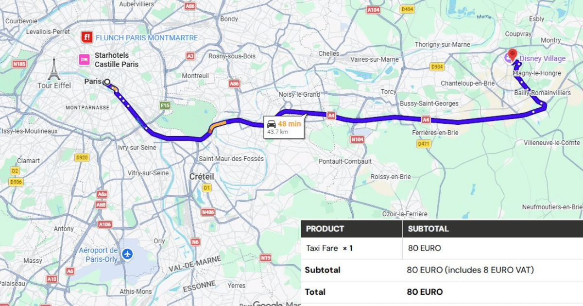 Paris City to Disney’s Hotel New York