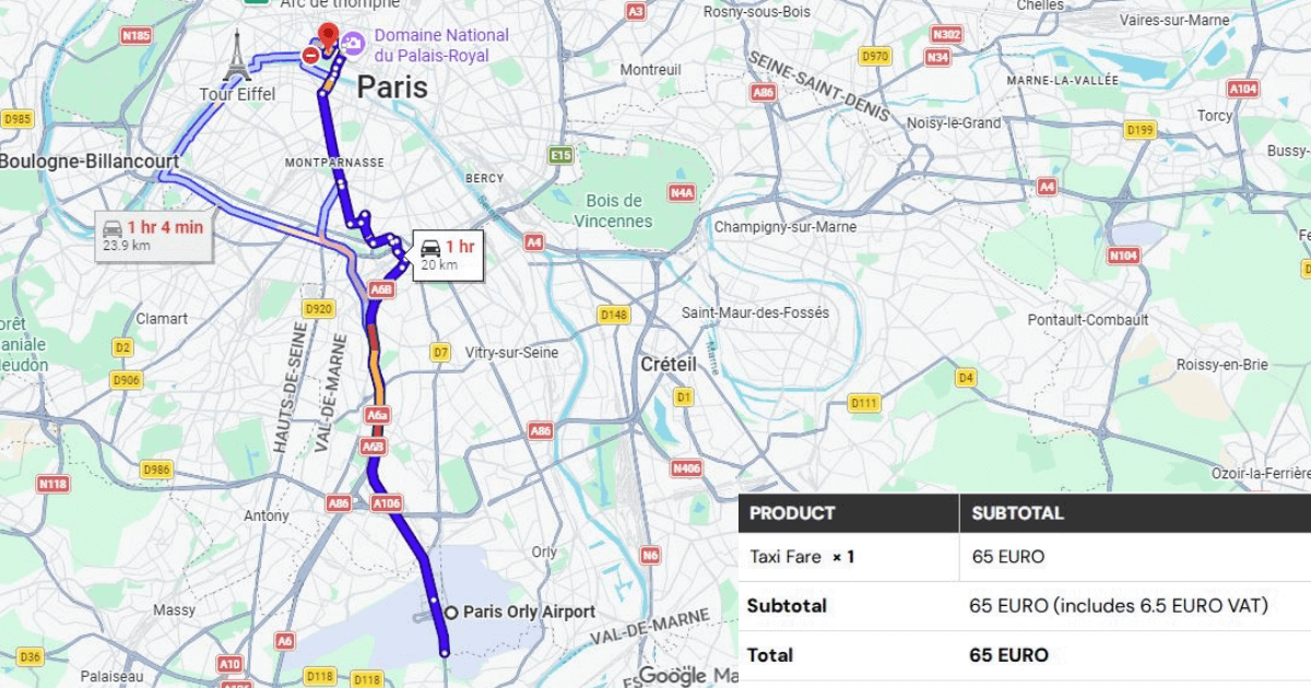 Paris Orly Airport to Le Meurice