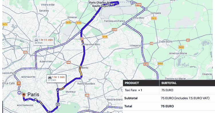 Paris CDG Airport to Hôtel Lutetia
