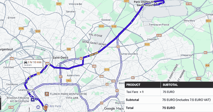 Paris CDG Airport to Le Meurice