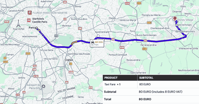 Paris City to Disney’s Hotel New York