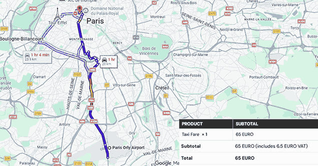 Paris Orly Airport to Le Meurice