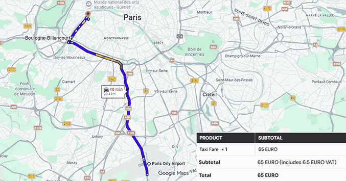 Paris Orly Airport to Pullman Paris Tour Eiffel